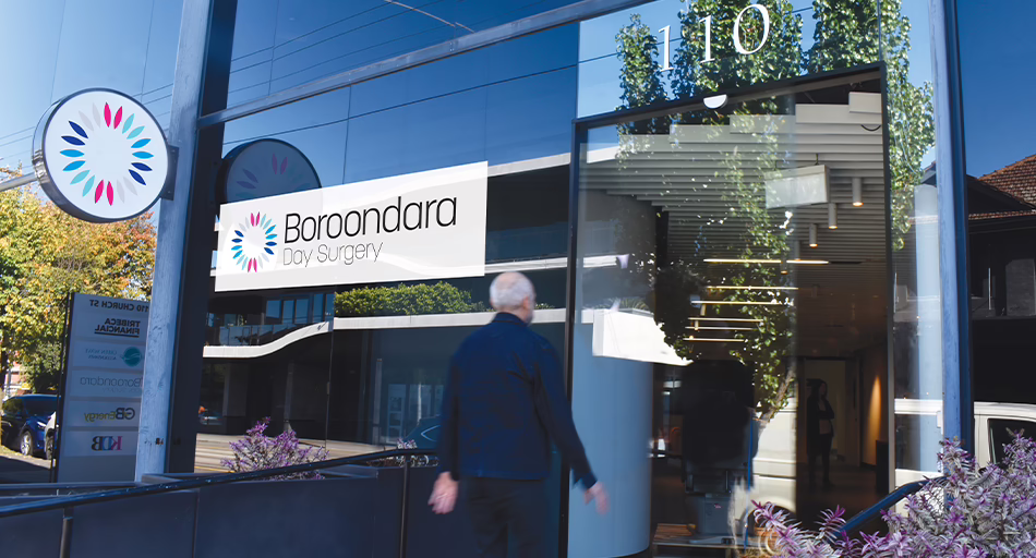 Image of older man walking into Boroondara Day Surgery entrance