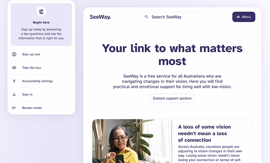 A screenshot of the SeeWay website home page. The page heading states 'Your link to what matters most.'